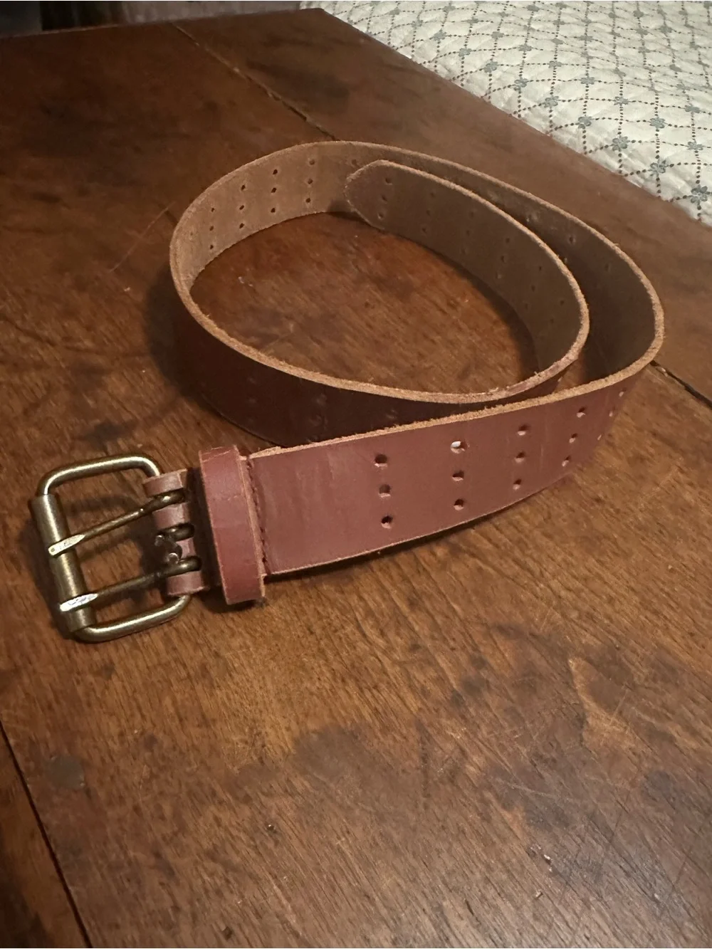 We The Free Triple Threat Perforated Leather Belt in Cowboy, Size S